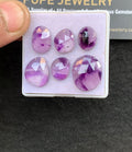 Natural Amethyst Gemstone Rose Cut Fancy Cabochon High Quality Loose Gemstones For Jewelry Making 11-17 MM Size 6 Pcs V5141