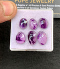 Natural Amethyst Gemstone Rose Cut Fancy Cabochon High Quality Loose Gemstones For Jewelry Making 11-14 MM Size 6 Pcs V5142