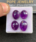 Natural Amethyst Gemstone Rose Cut Oval Cabochon High Quality Loose Gemstones For Jewelry Making 14-16 MM Size 4 Pcs V5143