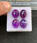 Natural Amethyst Gemstone Rose Cut Oval Cabochon High Quality Loose Gemstones For Jewelry Making 15-16 MM Size 4 Pcs V5144