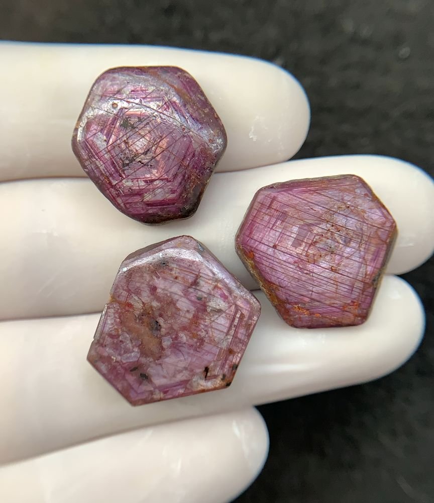 Natural Ruby Gemstone Smooth Fancy Shape Cabochon High Quality Loos Gemstone For Jewelry Making 18-21 MM Size 3 Pcs SM24241