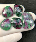 Natural Ruby Zoisite Gemstone Rose Cut Fancy Shape High Quality Loos Gemstone Cabochon For Jewelry Making 18-26 MM Size 5 Pcs SM24246