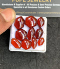 Natural Hessonite Garnet Gemstone Smooth Hexagon Shape Cabochon High Quality Loose Gemstones For Jewelry Making 11-16 MM Size 10 Pcs V4952