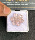 Natural Rose Quartz Gemstone Checker Cut Flower Shape Cabochon High Quality Loose Gemstones For Jewelry Making 7-8 MM Size 7 Pcs V4959