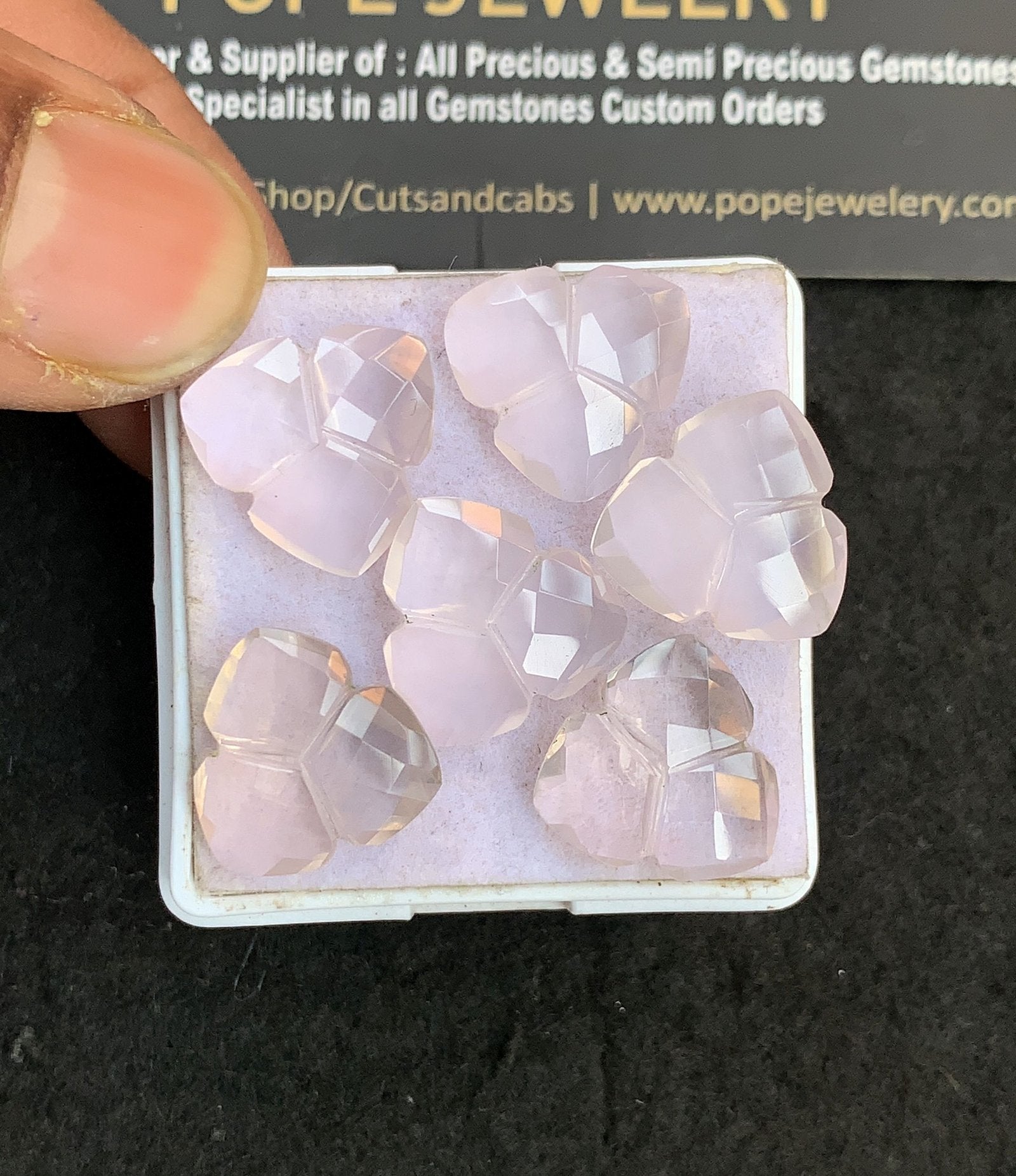 Natural Rose Quartz Gemstone Checker Cut Fancy Shape Cabochon High Quality Loose Gemstones For Jewelry Making 15x14 MM Size 6 Pcs V4961