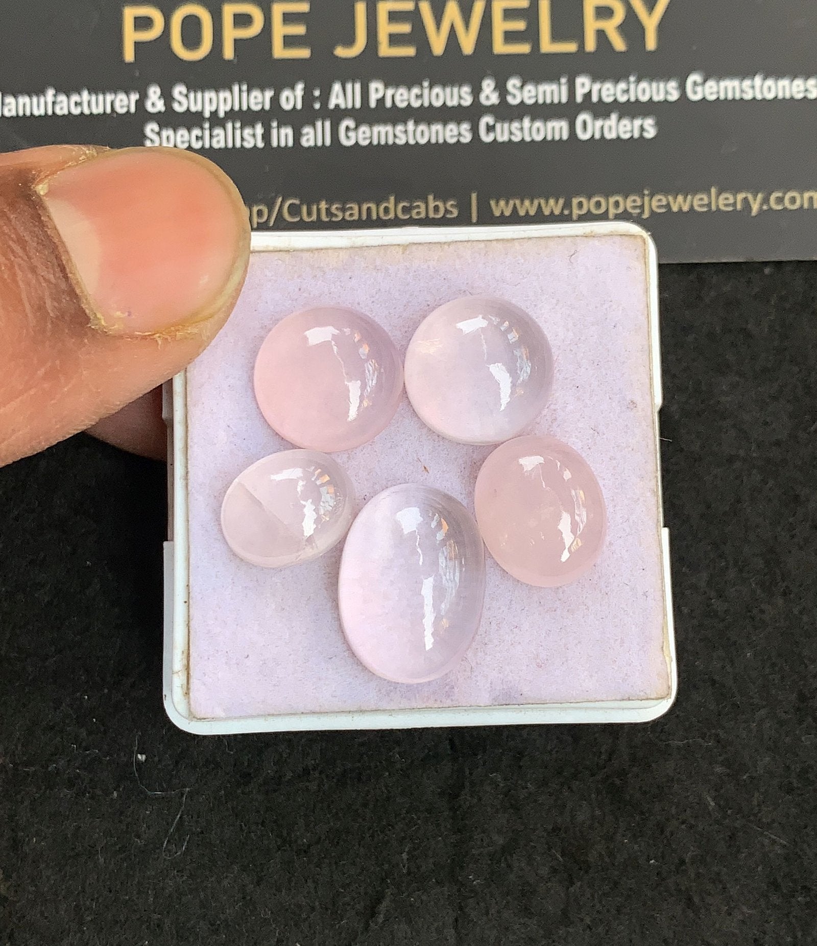 Natural Rose Quartz Gemstone Smooth Oval Shape Cabochon High Quality Loose Gemstones For Jewelry Making 11-16 MM Size 5 Pcs V4962