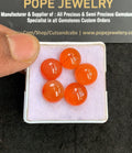 Natural Carnelian Gemstone Smooth Round Shape Cabochon High Quality Loose Gemstones For Jewelry Making 11 MM Size 5 Pcs V4968