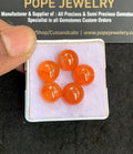 Natural Carnelian Gemstone Smooth Round Shape Cabochon High Quality Loose Gemstones For Jewelry Making 10-11 MM Size 5 Pcs V4969