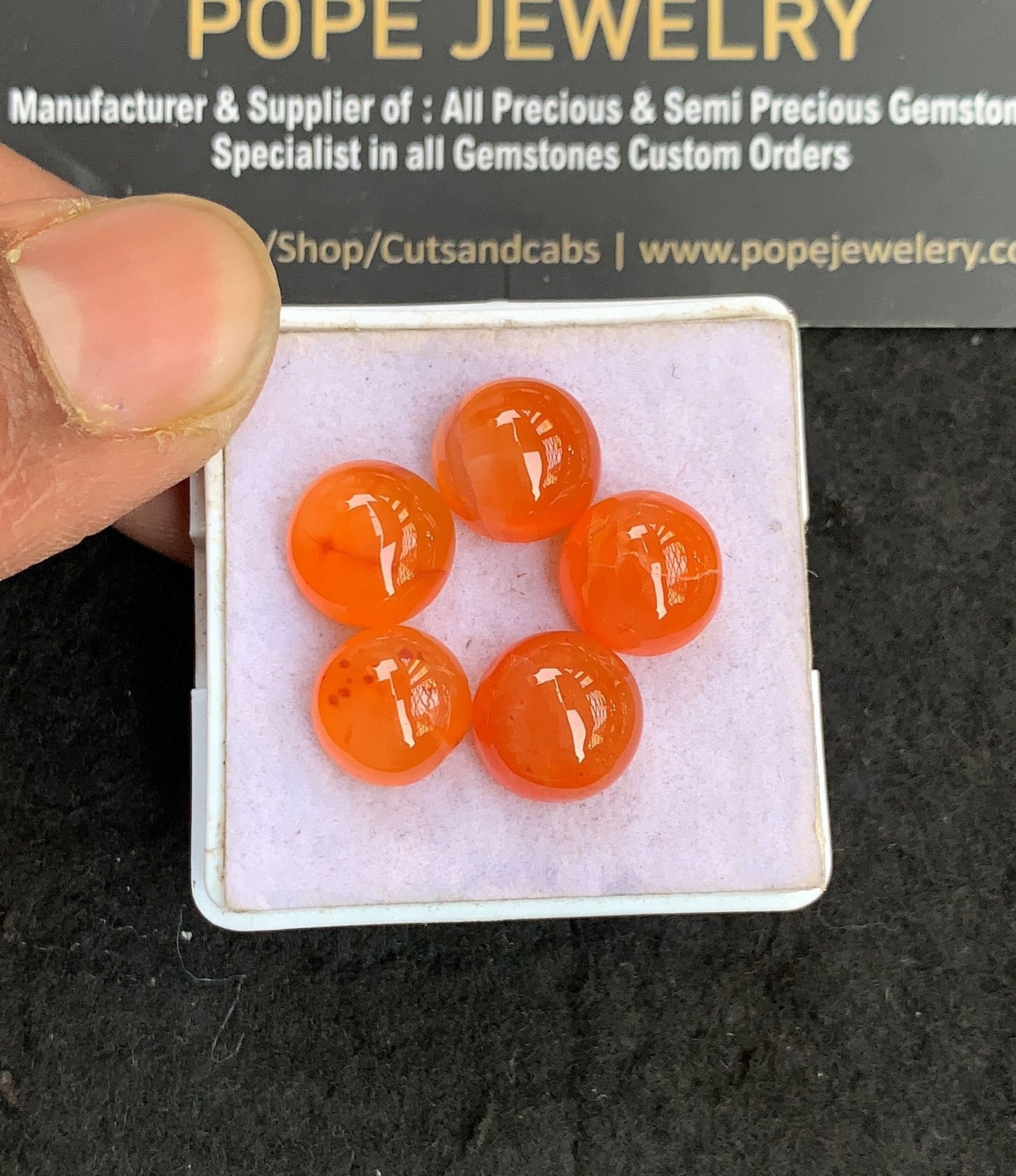 Natural Carnelian Gemstone Smooth Round Shape Cabochon High Quality Loose Gemstones For Jewelry Making 10-11 MM Size 5 Pcs V4969