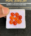 Natural Carnelian Gemstone Smooth Oval Shape Cabochon High Quality Loose Gemstones For Jewelry Making 9-10 MM Size 8 Pcs V4970