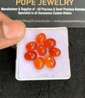 Natural Carnelian Gemstone Smooth Oval Shape Cabochon High Quality Loose Gemstones For Jewelry Making 8-10 MM Size 8 Pcs V4971