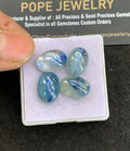 Natural Bi Color Kyanite Gemstone Smooth Oval Shape Cabochon High Quality Loose Gemstones For Jewelry Making 14-15 MM Size 4 Pcs V4974
