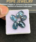 Natural Teal Green Kyanite Gemstone Rose Cut Fancy Shape Cabochon High Quality Loose Gemstones For Jewelry Making 12-15 MM Size 5 Pcs V4981