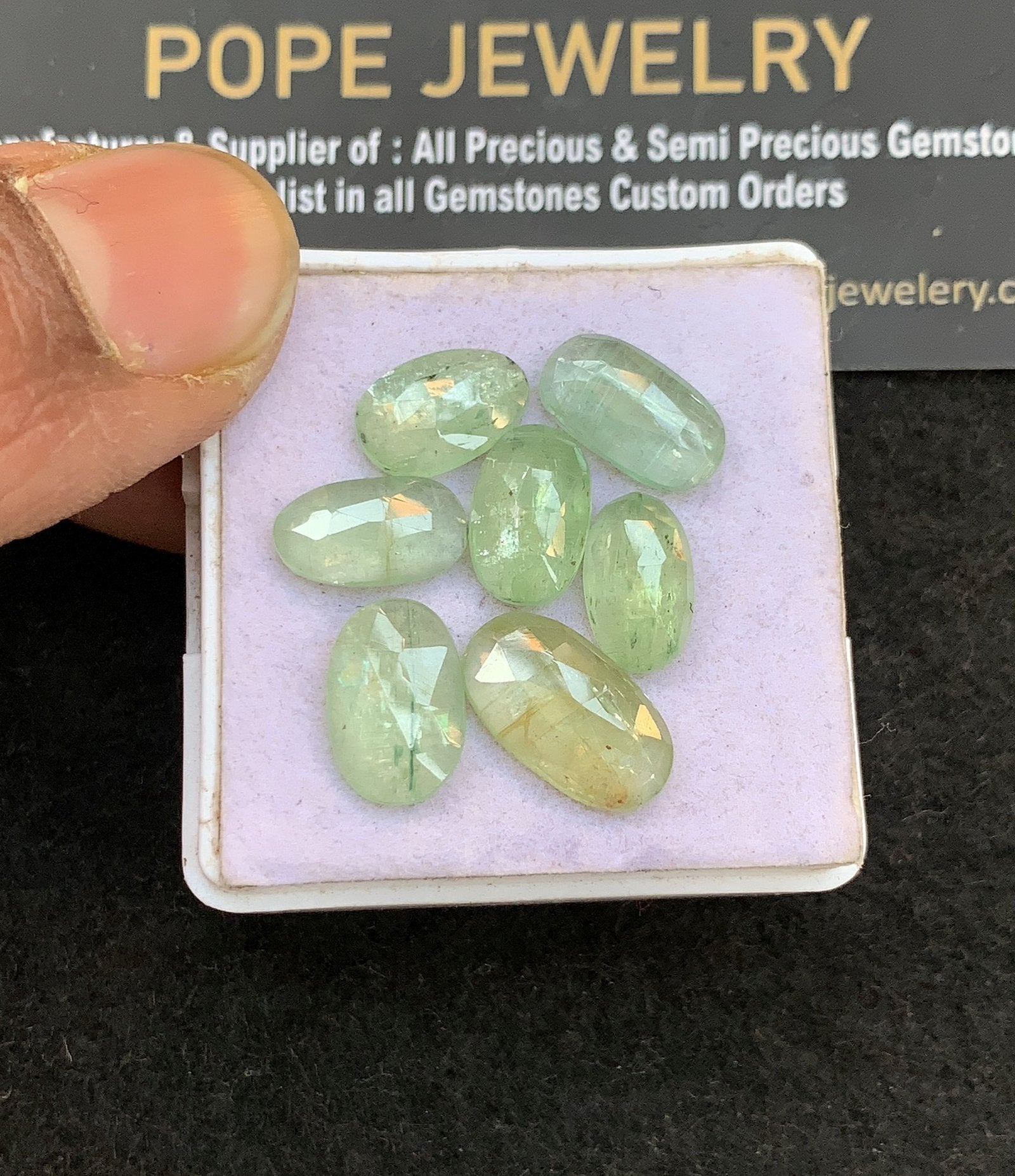 Natural Mint Kyanite Gemstone Rose Cut Fancy Shape Cabochon High Quality Loose Gemstones For Jewelry Making 11-14 MM Size 7 Pcs V4988