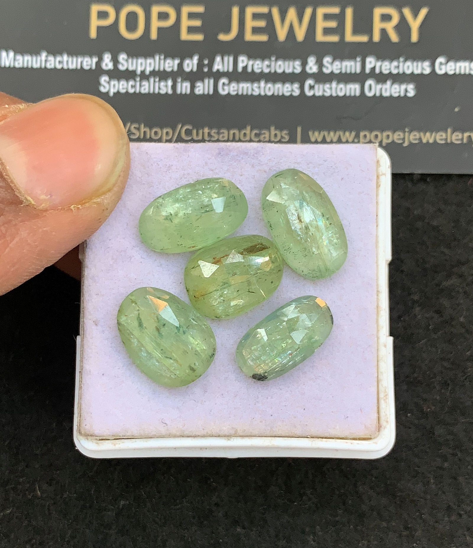 Natural Mint Kyanite Gemstone Rose Cut Fancy Shape Cabochon High Quality Loose Gemstones For Jewelry Making 13-15 MM Size 5 Pcs V4990