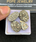 Natural Pyrite Druzy Gemstone Mix Shape Cabochon High Quality Loose Gemstones For Jewelry Making 17-20 MM Size 4 Pcs V4997