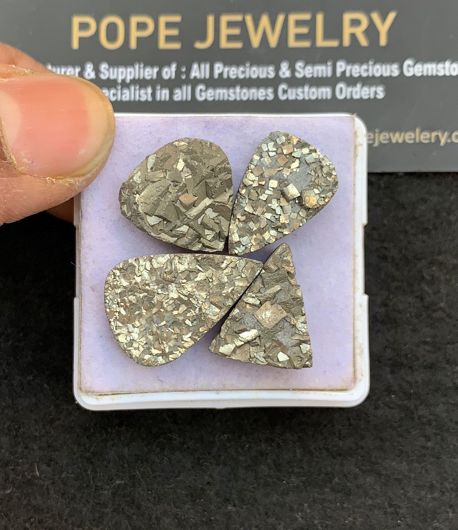 Natural Pyrite Druzy Gemstone Mix Shape Cabochon High Quality Loose Gemstones For Jewelry Making 16-22 MM Size 4 Pcs V4998