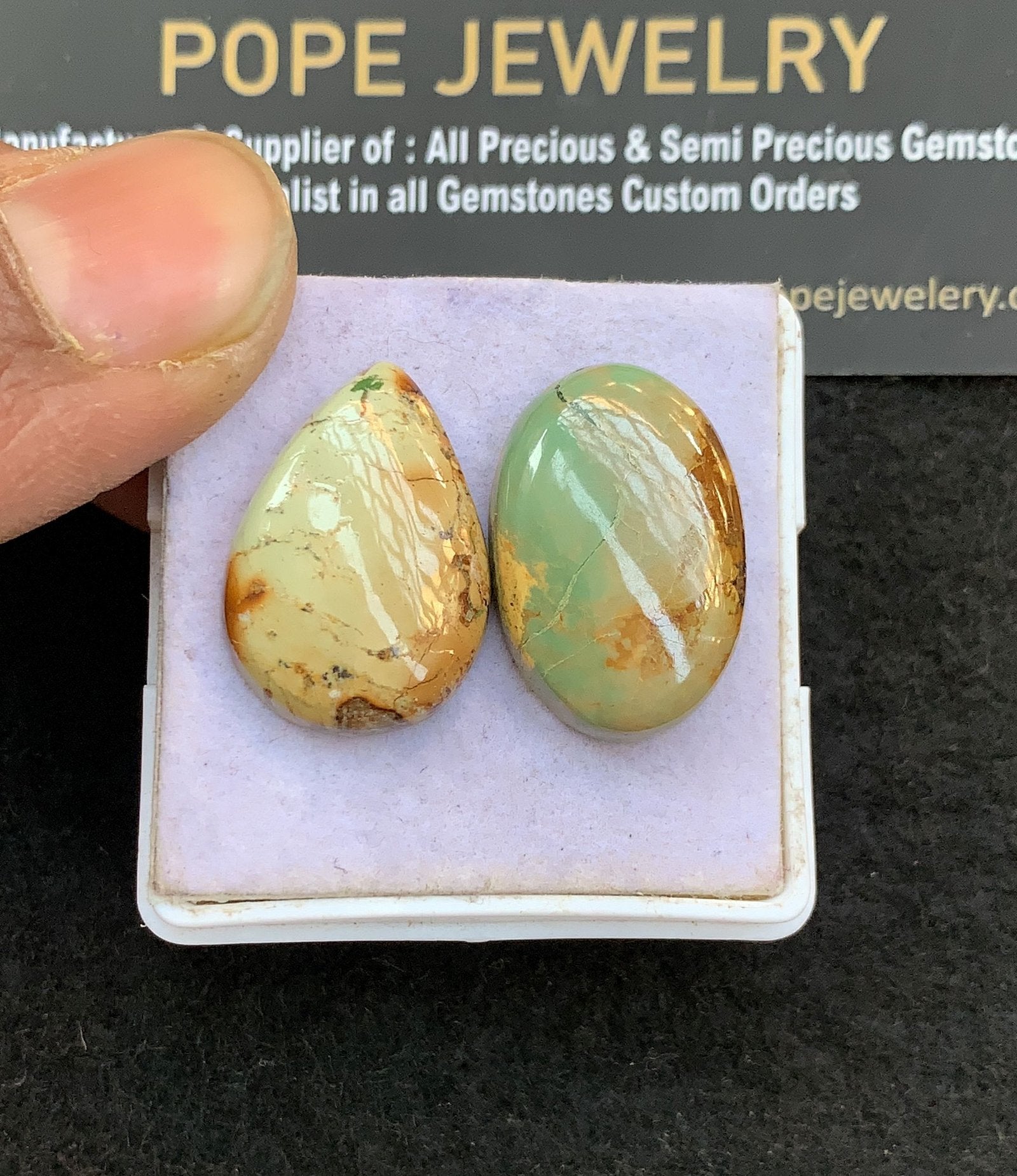 Natural American Turquoise Gemstone Smooth Mix Shape Cabochon High Quality Loose Gemstones For Jewelry Making 23x15 MM Size 2 Pcs V4999