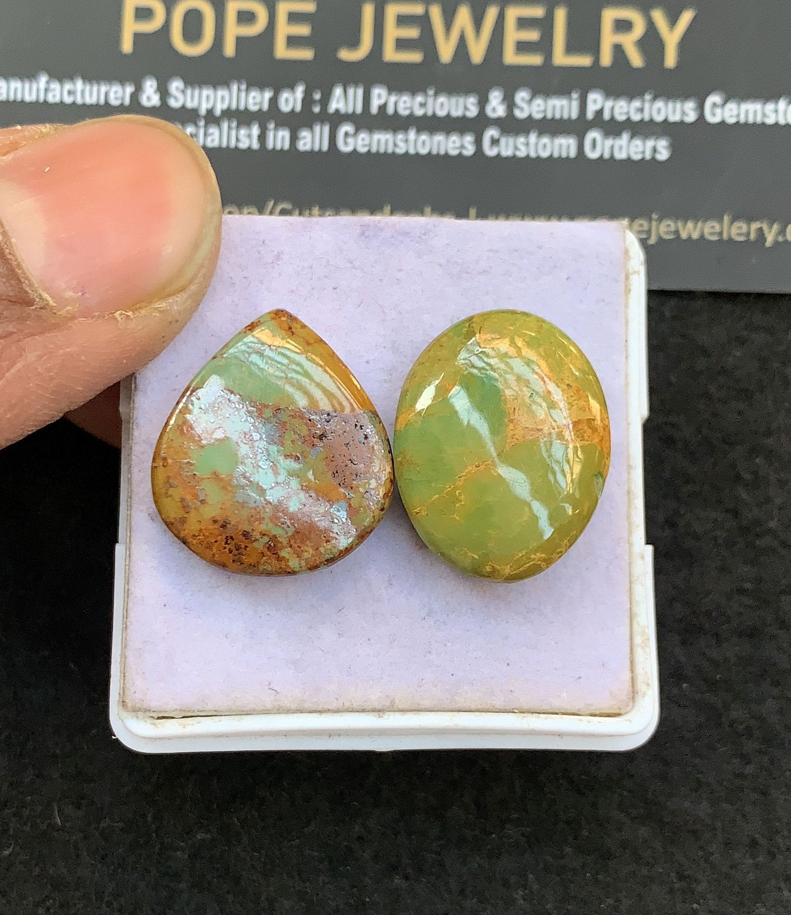 Natural American Turquoise Gemstone Smooth Mix Shape Cabochon High Quality Loose Gemstones For Jewelry Making 20x18 MM Size 2 Pcs V5000