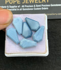 Natural Peruvian Blue Opal Gemstone Step Cut Coffin Shape Cabochon High Quality Loose Gemstones For Jewelry Making 16-17 MM Size 6 Pcs V5001
