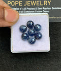 Natural Blue Sapphire Gemstone Rose Cut Round Shape Cabochon High Quality Loose Gemstones For Jewelry Making 8 MM Size 7 Pcs V5004