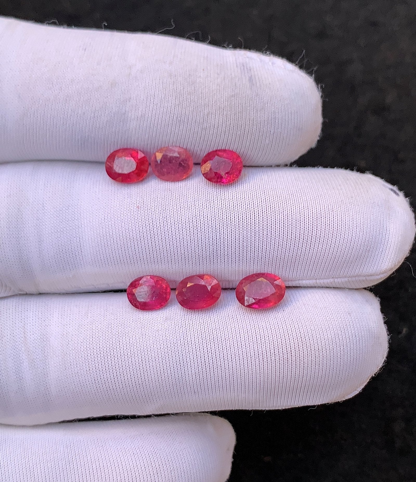 Natural Pink Sapphire Gemstone Faceted Cut Oval Shape High Quality Loose Gemstones For Jewelry Making 6-7 MM Size 6 Pcs V4501