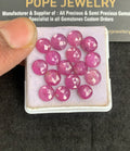 Natural Pink Sapphire Gemstone Rose Cut Round Shape Cabochon High Quality Loose Gemstones For Jewelry Making 7-8 MM Size 16 Pcs V5012