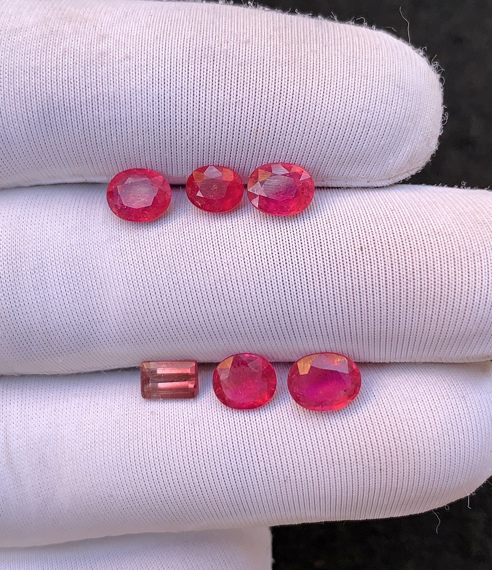 Natural Pink Sapphire Gemstone Faceted Cut Mix Shape High Quality Loose Gemstones For Jewelry Making 5-7 MM Size 6 Pcs V4505