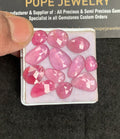 Natural Pink Sapphire Gemstone Rose Cut Fancy Shape Cabochon High Quality Loose Gemstones For Jewelry Making 8-14 MM Size 12 Pcs V5016