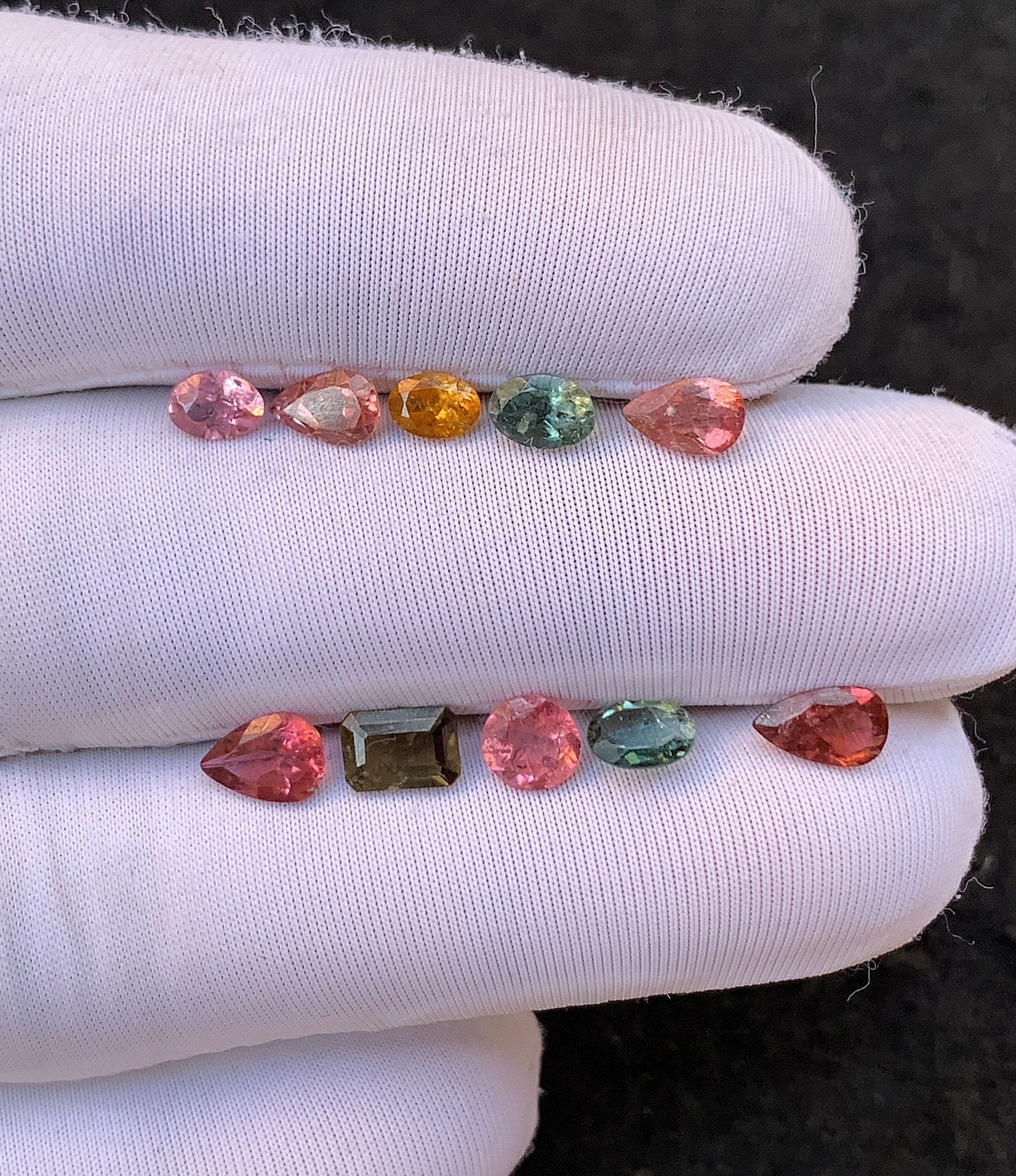 Natural Tourmaline Gemstone Faceted Cut Mix Shape High Quality Loose Gemstones For Jewelry Making 5-7 MM Size 10 Pcs V4506