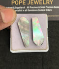 Natural Mother Of Pearl Gemstone Smooth Coffin Shape Cabochon High Quality Loose Gemstones For Jewelry Making 29-31 MM Size 2 Pcs V5018