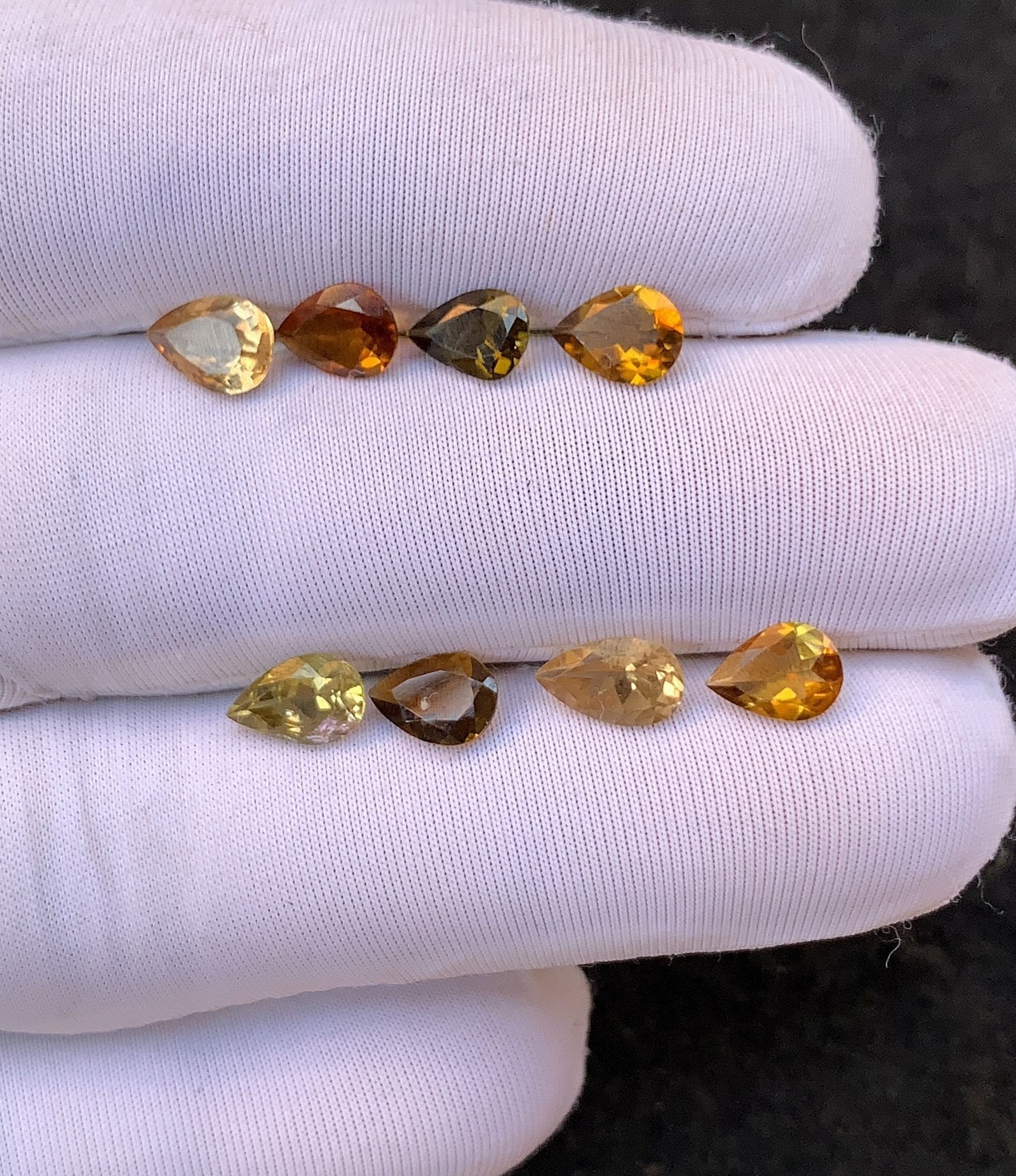Natural Tourmaline Gemstone Faceted Cut Pear Shape High Quality Loose Gemstones For Jewelry Making 7-8 MM Size 8 Pcs V4507