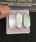Natural Mother Of Pearl Gemstone Smooth Hexagon Shape Cabochon High Quality Loose Gemstones For Jewelry Making 25-29 MM Size 3 Pcs V5019