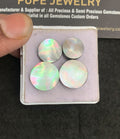 Natural Mother Of Pearl Gemstone Smooth Round Shape Cabochon High Quality Loose Gemstones For Jewelry Making 11-15 MM Size 4 Pcs V5024