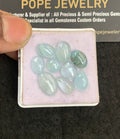 Natural Aquamarine Gemstone Smooth Mix Shape Cabochon High Quality Loose Gemstones For Jewelry Making 7-12 MM Size 9 Pcs V5025