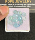 Natural Aquamarine Gemstone Smooth Mix Shape Cabochon High Quality Loose Gemstones For Jewelry Making 7-11 MM Size 11 Pcs V5026