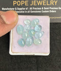 Natural Aquamarine Gemstone Smooth Mix Shape Cabochon High Quality Loose Gemstones For Jewelry Making 7-11 MM Size 11 Pcs V5027