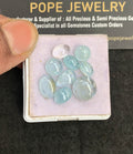 Natural Aquamarine Gemstone Smooth Mix Shape Cabochon High Quality Loose Gemstones For Jewelry Making 7-11 MM Size 9 Pcs V5028