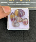 Natural Fluorite Gemstone Smooth Oval Shape Cabochon High Quality Loose Gemstones For Jewelry Making 14-20 MM Size 5 Pcs V5032