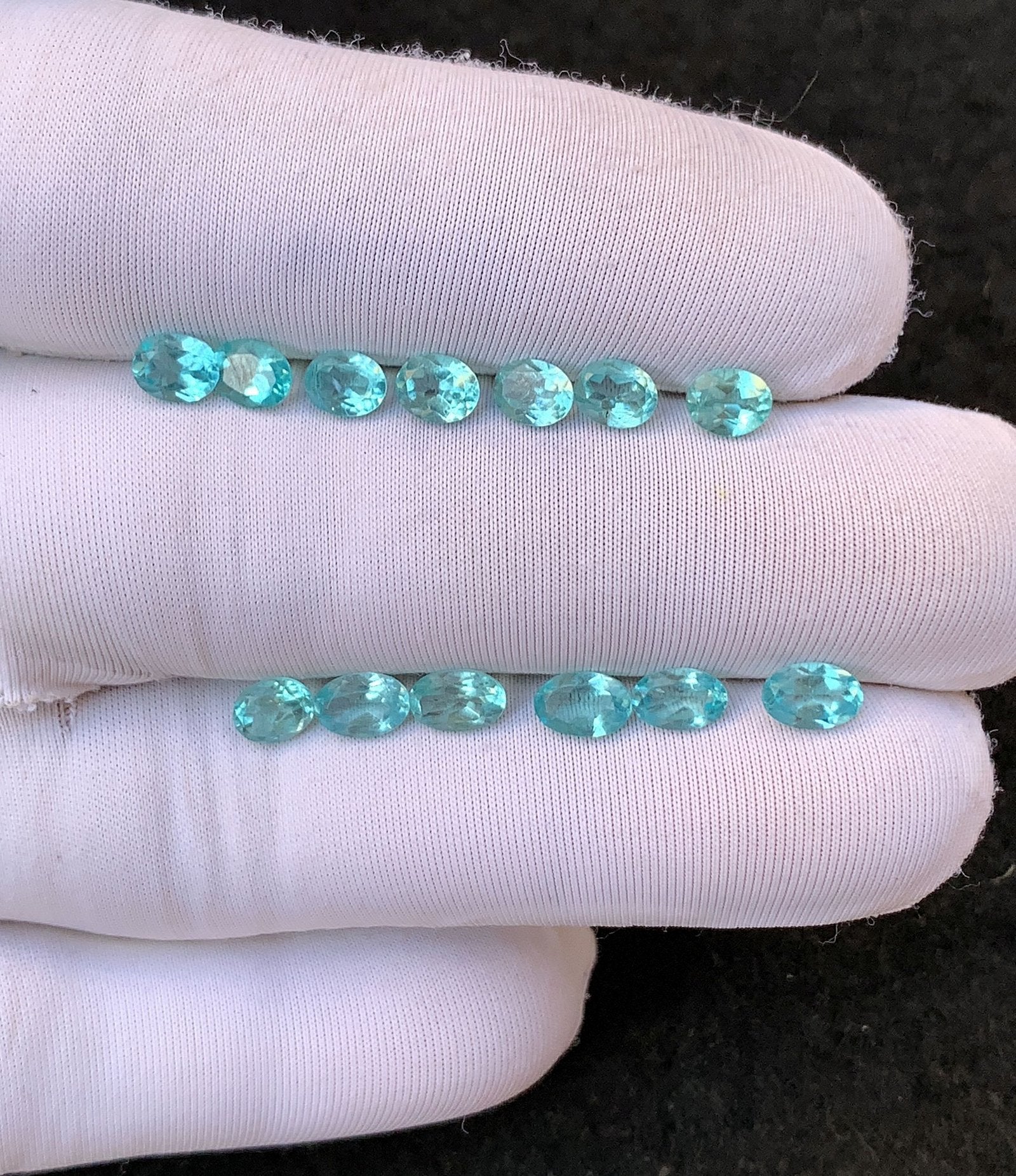 Natural Apatite Gemstone Faceted Cut Oval Shape High Quality Loose Gemstones For Jewelry Making 6-5 MM Size 13 Pcs V4514