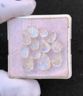 Natural Rainbow Moonstone Gemstone Hand Carved Leaf Shape Cabochon High Quality Loose Gemstones For Jewelry Making 7-11 MM Size 12 Pcs V4516