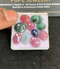 Natural Multi Sapphire Gemstone Rose Cut Mix Shape Cabochon High Quality Loose Gemstones For Jewelry Making 9-13 MM Size 10 Pcs V5036