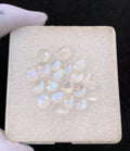 Natural Rainbow Moonstone Gemstone Rose Cut Mix Shape Cabochon High Quality Loose Gemstones For Jewelry Making 6-9 MM Size 20 Pcs V4517