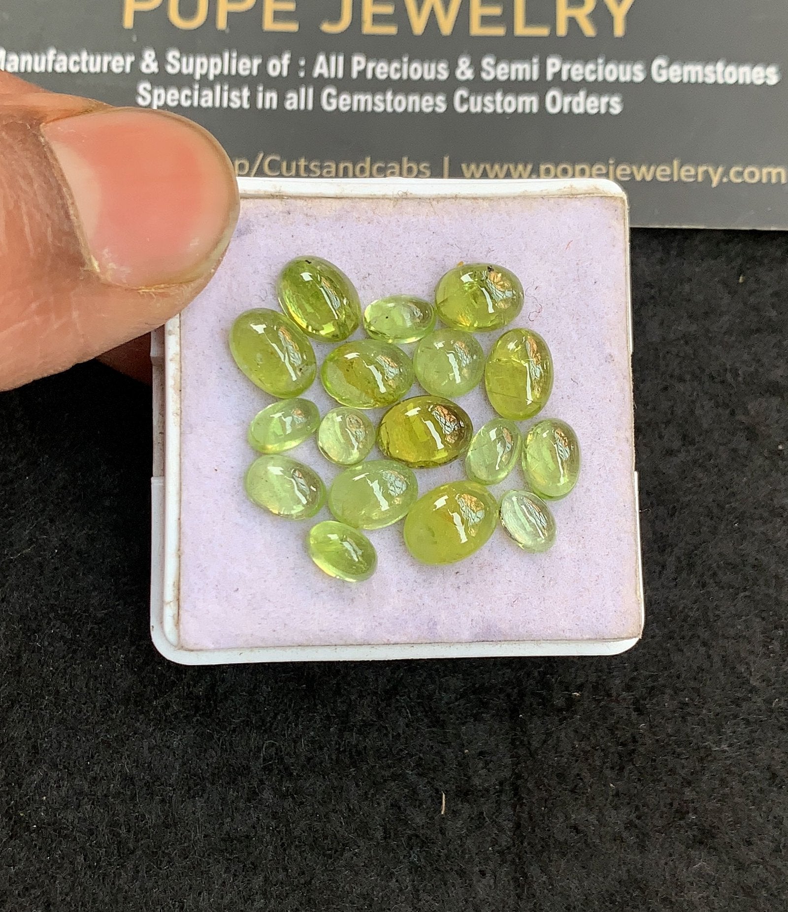 Natural Peridot Gemstone Smooth Mix Shape Cabochon High Quality Loose Gemstones For Jewelry Making 5-8 MM Size 17 Pcs V5040