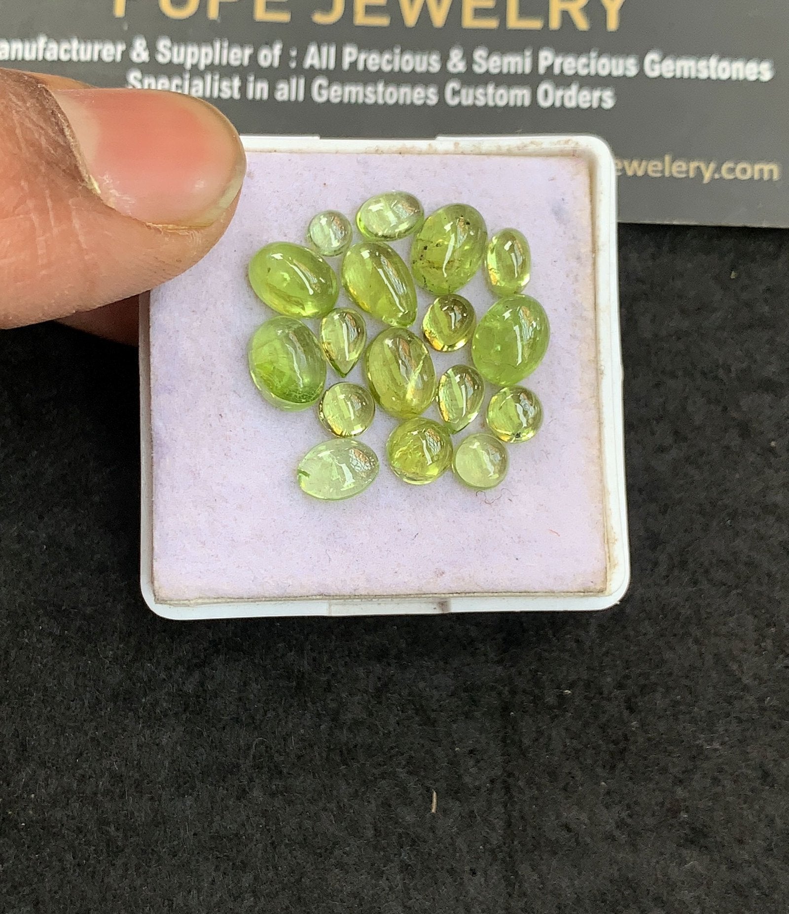 Natural Peridot Gemstone Smooth Mix Shape Cabochon High Quality Loose Gemstones For Jewelry Making 4-8 MM Size 17 Pcs V5041