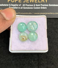 Natural Amazonite & Golden Rutile Doublet Gemstone Smooth Round Shape Cabochon High Quality Loose Gemstones For Jewelry Making 10-12 MM Size 4 Pcs V5043