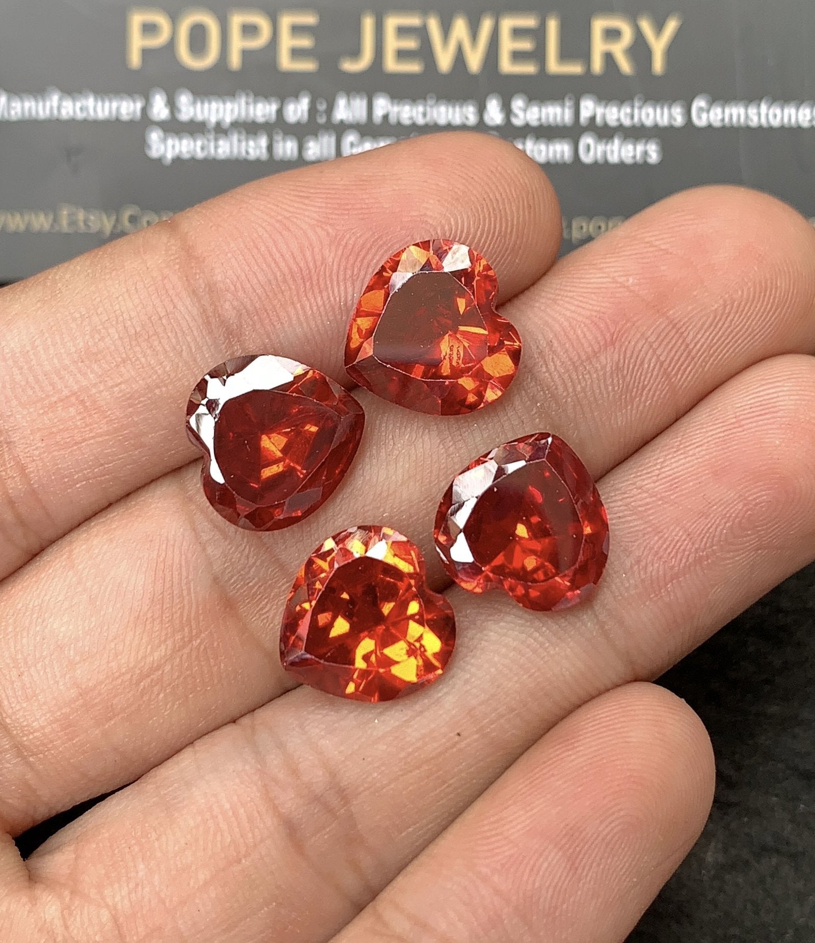 Zircon Gemstone Faceted Cut Heart Shape High Quality Loose Gemstones For Jewelry Making 12 MM Size 4 Pcs SM24945