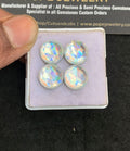 Rainbow Quartz Doublet & Natural Himalayan Rock Crystal Gemstone Rose Cut Round Shape Cabochon High Quality Loose Gemstones For Jewelry Making 12 MM Size 4 Pcs V5045