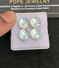 Rainbow Quartz Doublet & Natural Himalayan Rock Crystal Gemstone Rose Cut Round Shape Cabochon High Quality Loose Gemstones For Jewelry Making 12 MM Size 4 Pcs V5046