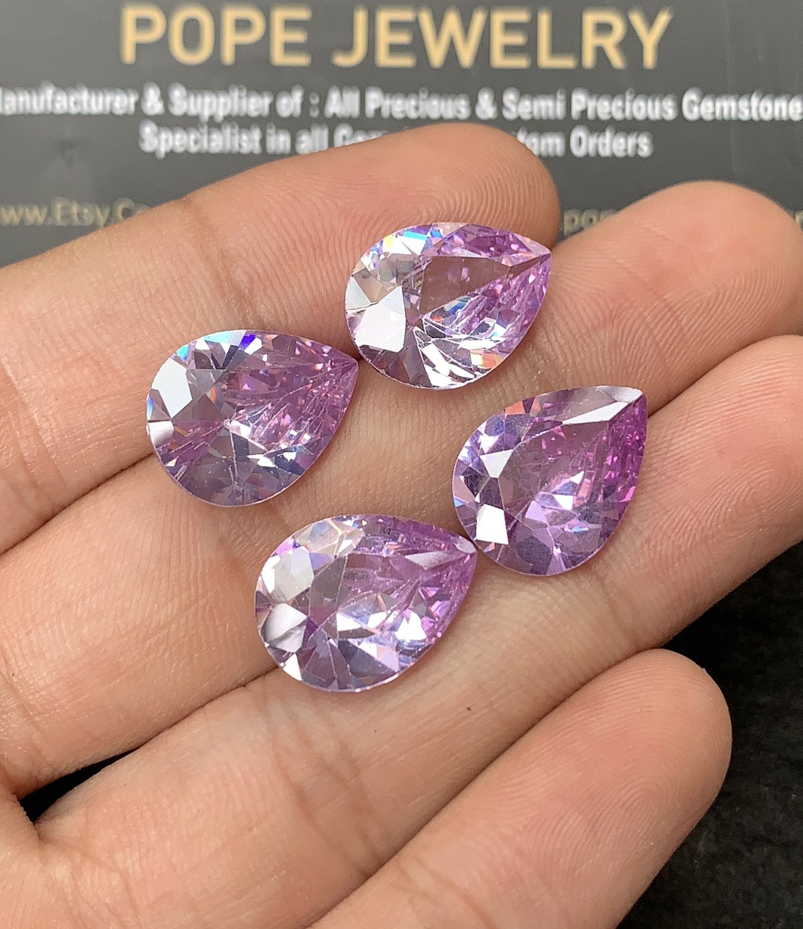 Zircon Gemstone Faceted Cut Pear Shape High Quality Loose Gemstones For Jewelry Making 16x12 MM Size 4 Pcs SM24947
